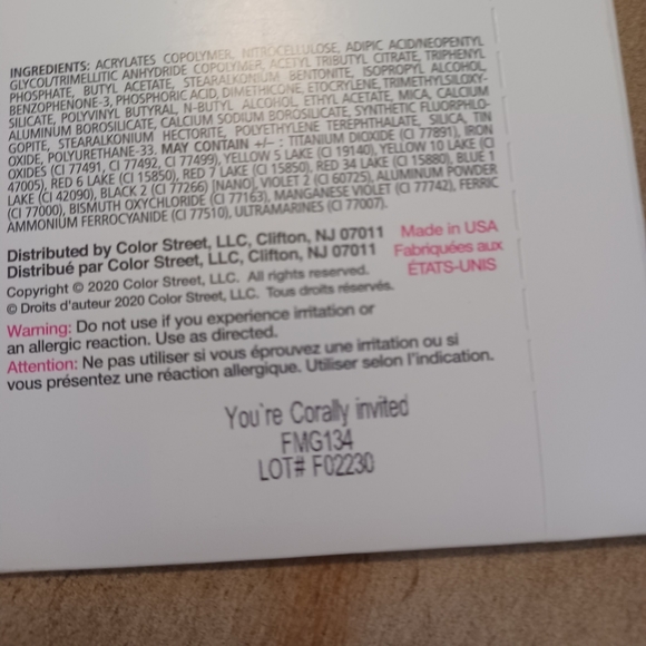 Color Street Nail Polish Strips - You're Corally Invited - Glitter - Picture 3 of 3